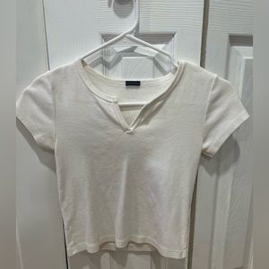 off white Brandy Melville semi cropped T-shirt